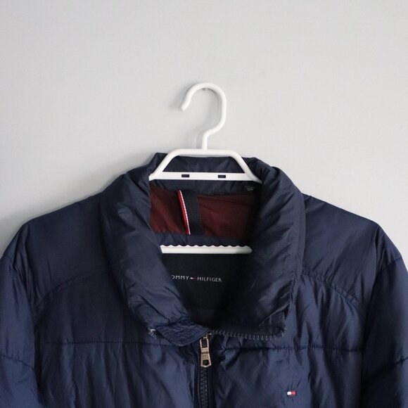 Tommy Hilfiger Mens Blue Sz L Quilted Full Zip Outdoor Puffer Jacket Coat - Picture 4 of 16